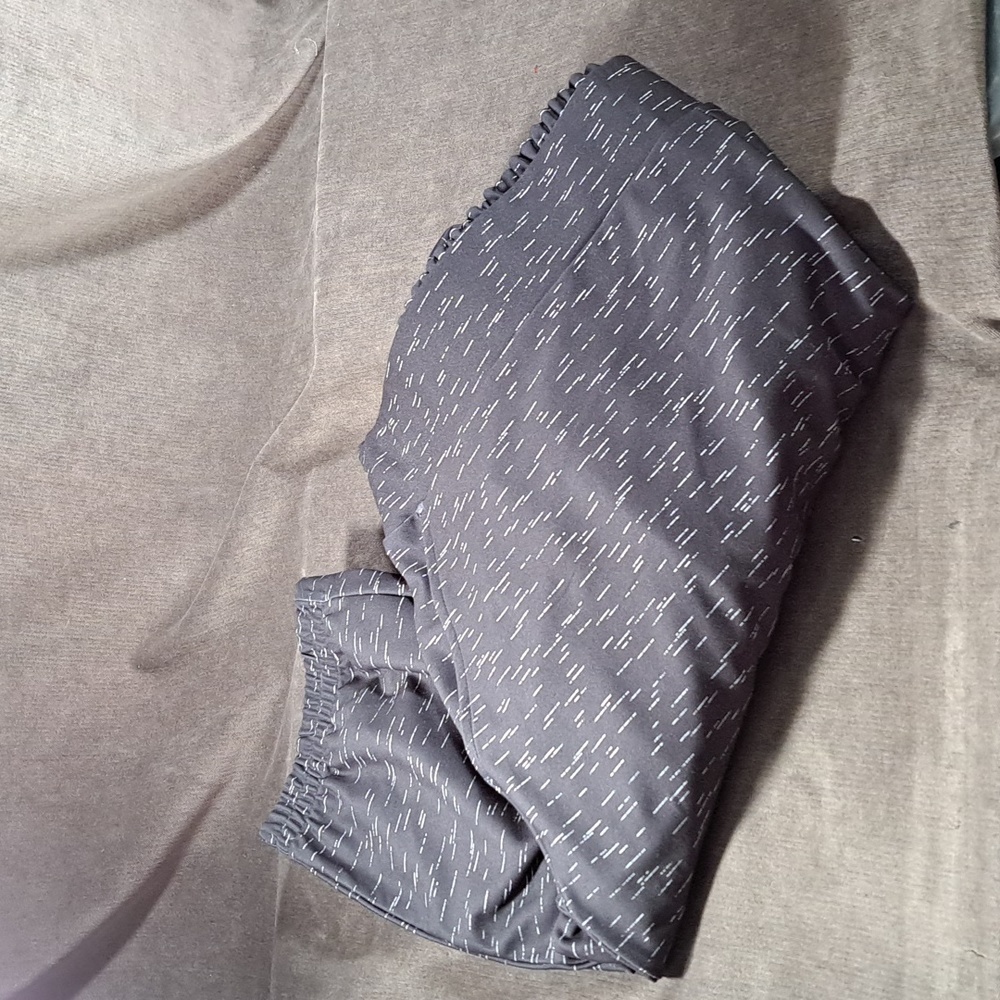 Active Zone Black with Blue/Grey Line Flecks Pants Joggers NWT 3X *with pockets